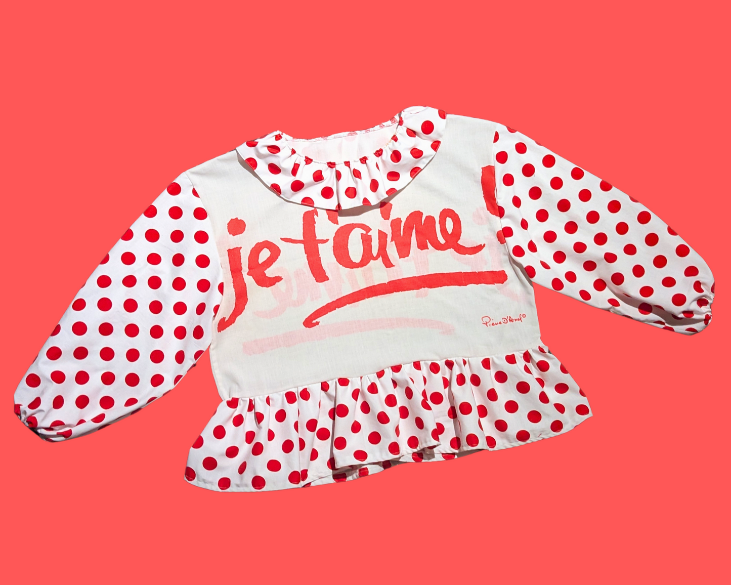 Handmade, Upcycled Vintage 1990 Je T'aime Pillowcase Fits Sizes S-M-L-XL