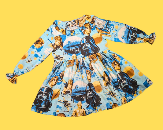 Handmade, Upcycled Vintage Star Wars Bedsheet Dress Size L