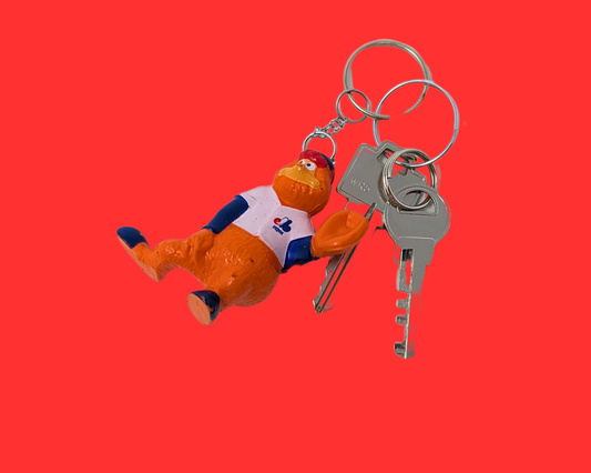 Handmade, Upcycled Montreal Expos Youppi! Mascott Toy Keychain