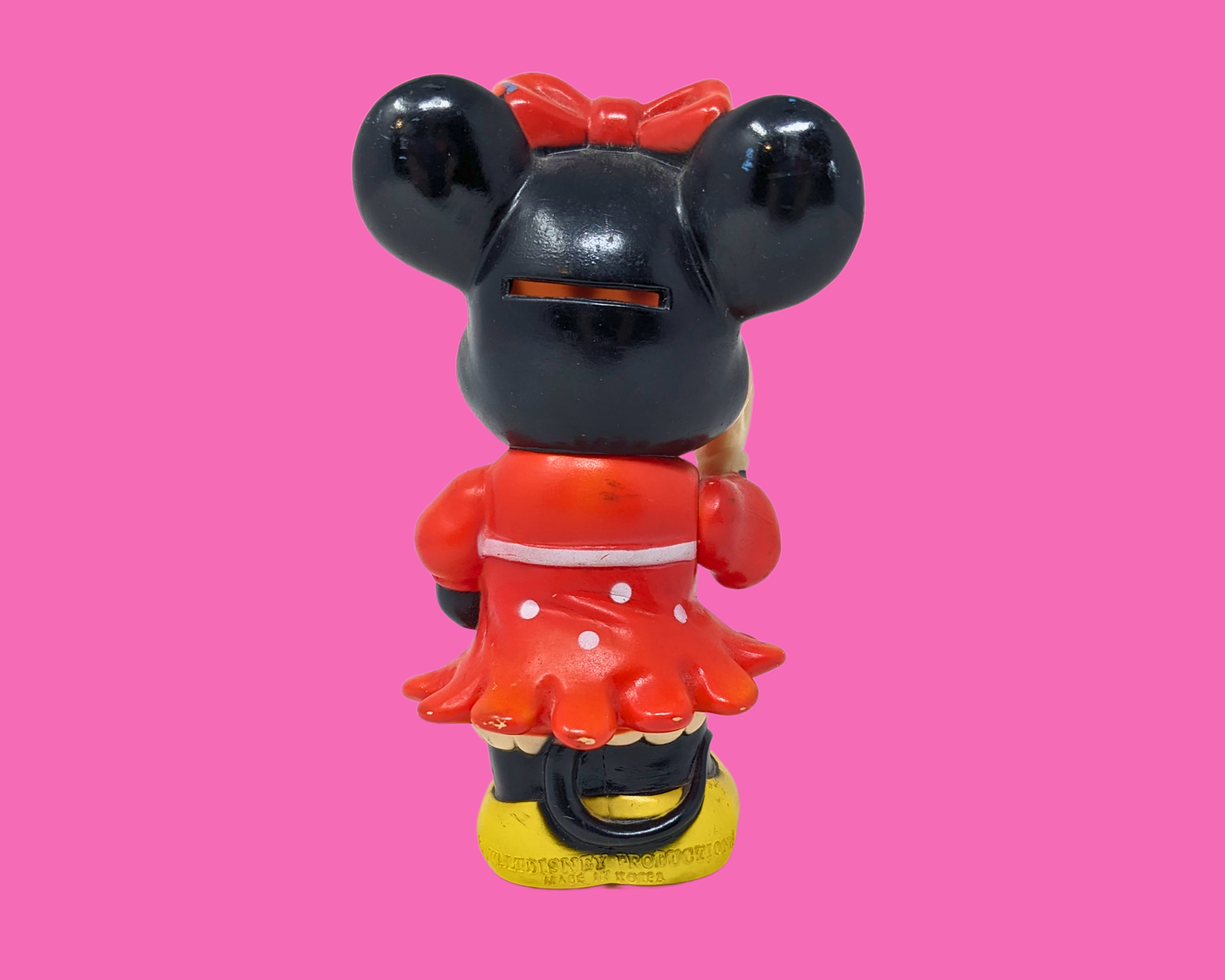 Vintage 1980's Minnie Mouse Small Plastic Piggy Bank