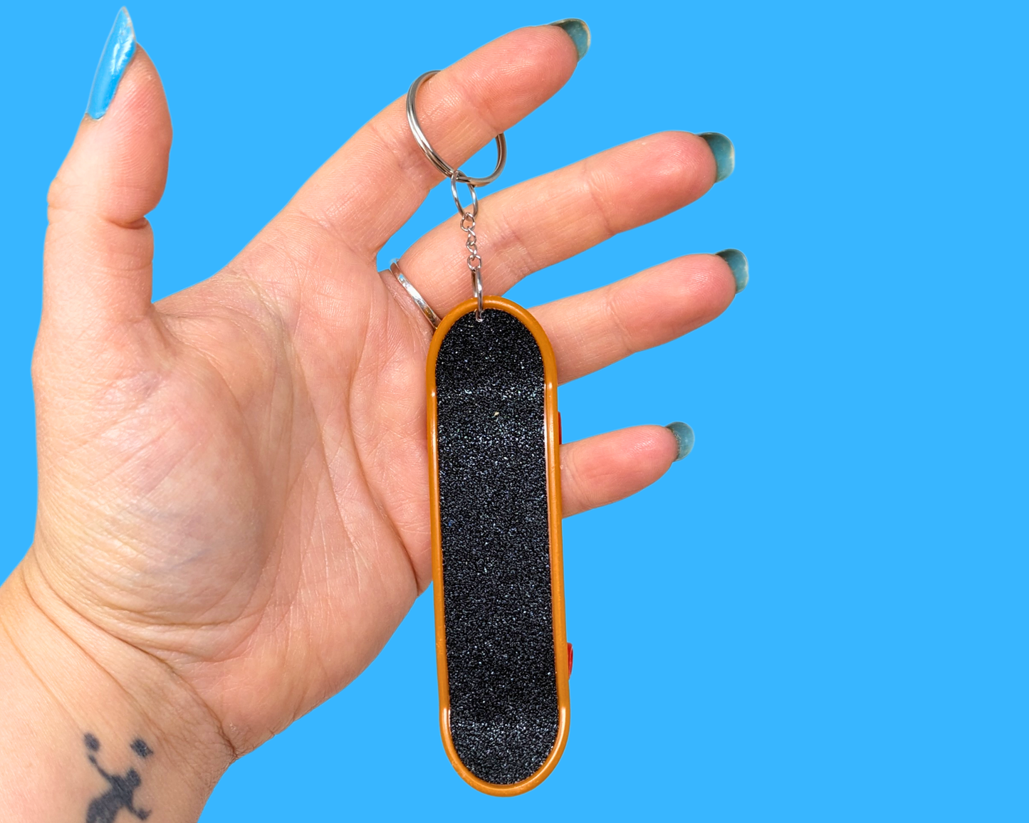 Handmade, Upcycled Skateboard Toy Keychain