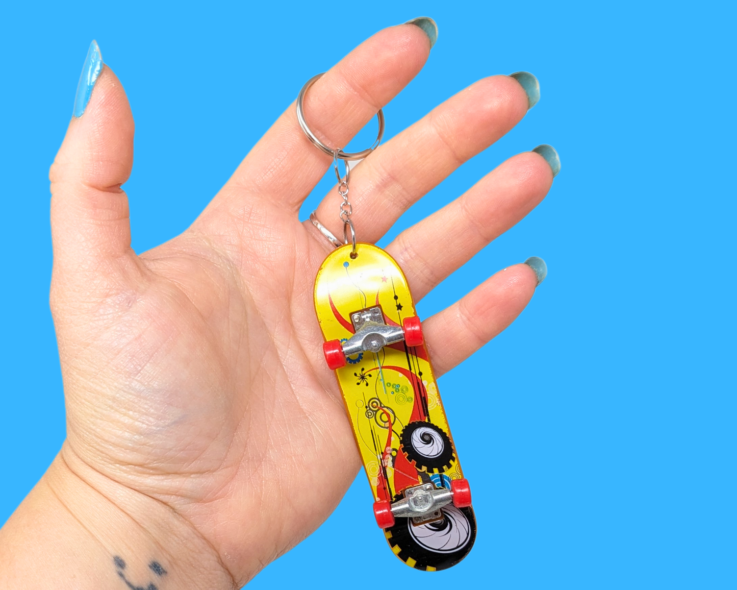 Handmade, Upcycled Skateboard Toy Keychain