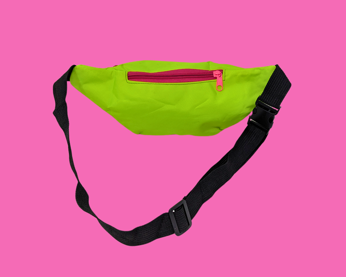 Vintage 1990's Back to the 80's Neon Green and Pink Fanny Pack