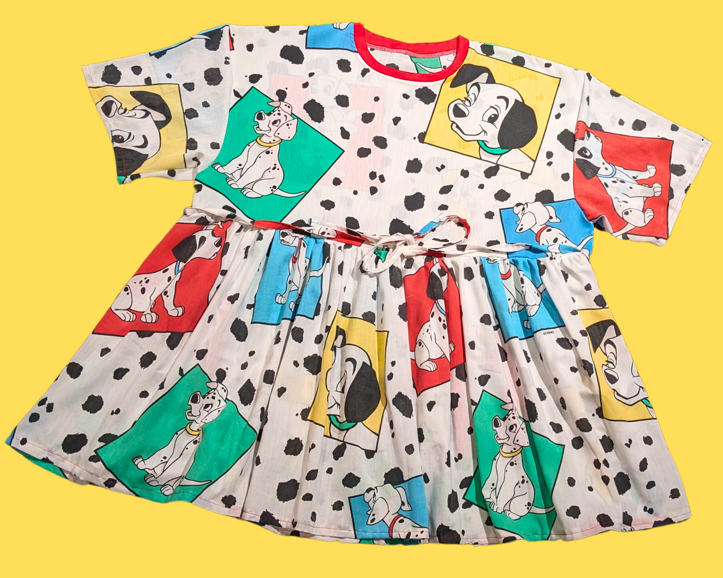 Handmade, Upcycled Walt Disney's 101 Dalmatians Bedsheet Dress Size 2XL