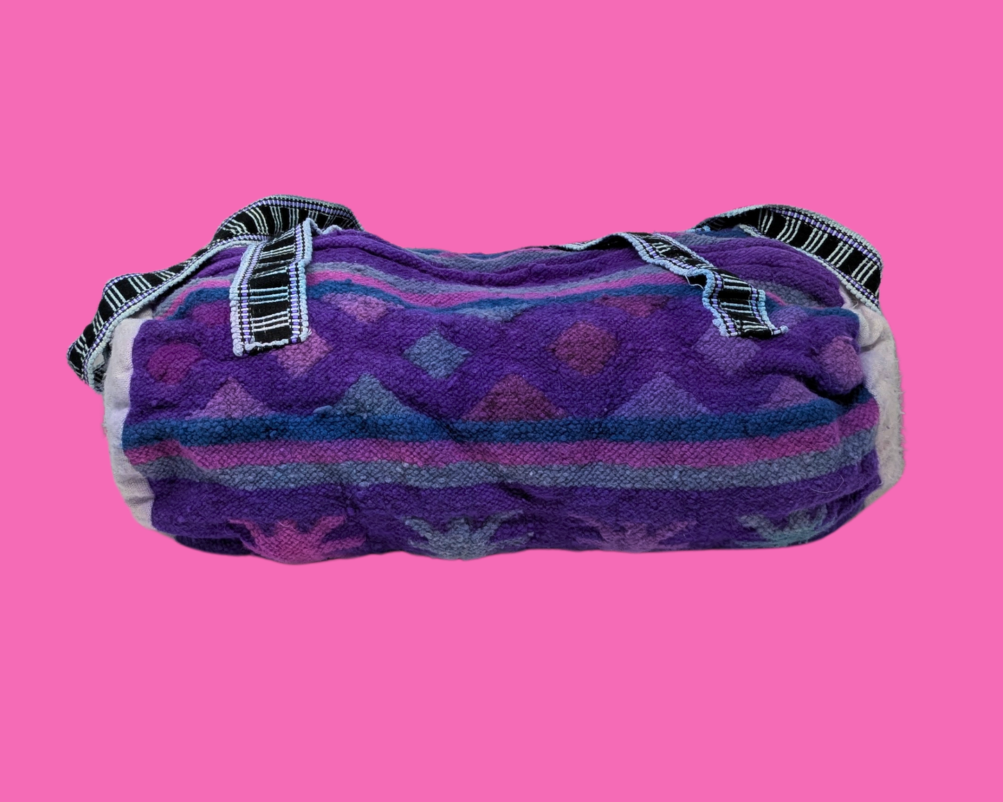 Vintage 1990's Purple Boho Small Travel Bag