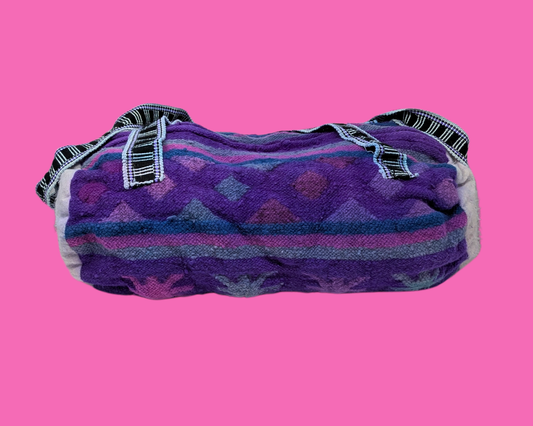 Vintage 1990's Purple Boho Small Travel Bag