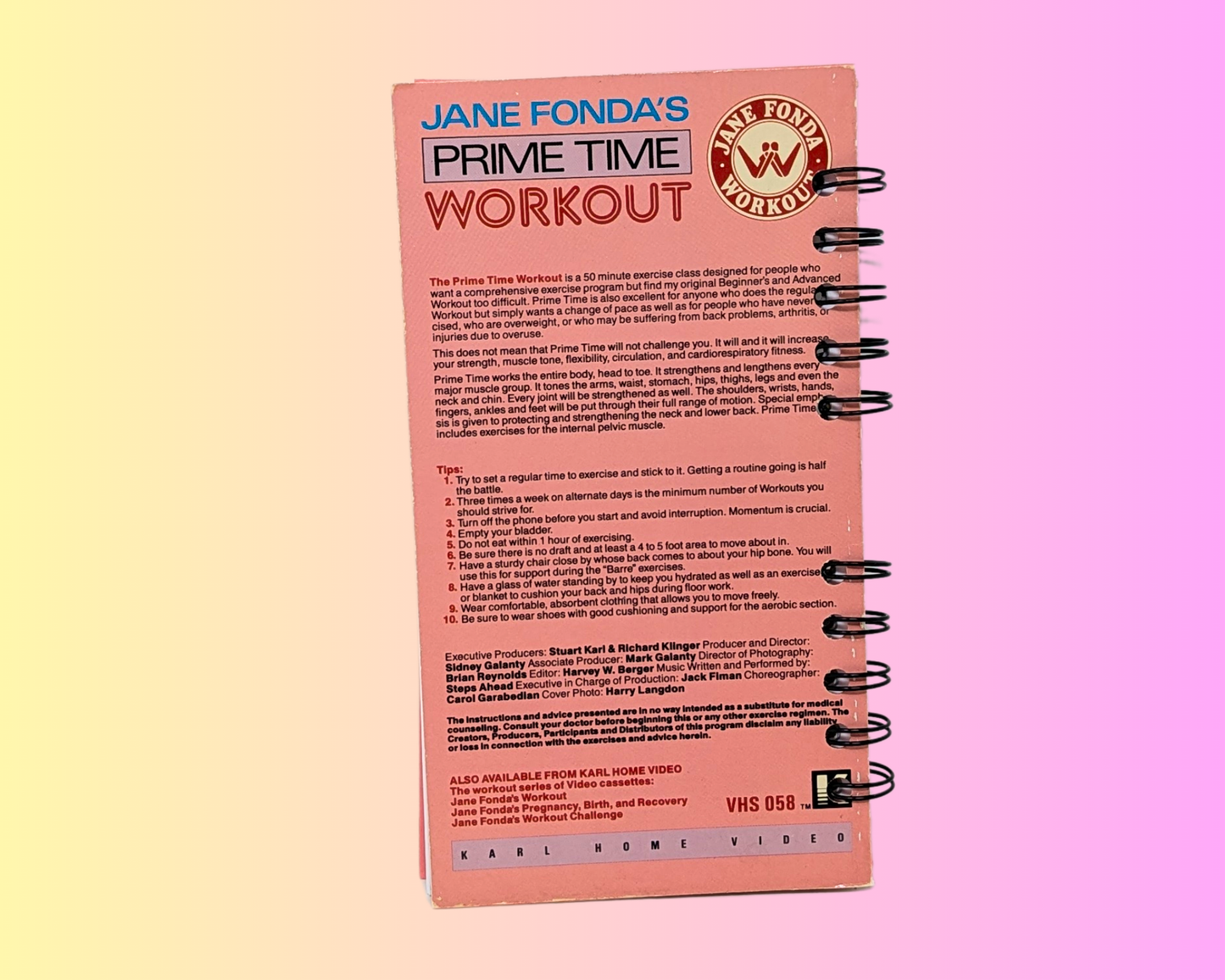 Jane Fonda's Prime Time Workout VHS Movie Notebook