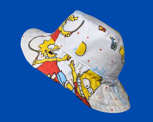 Handmade and Upcycled The Simpsons Bedsheet Reversible Bucket Hat
