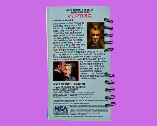 Vertigo VHS Movie Notebook