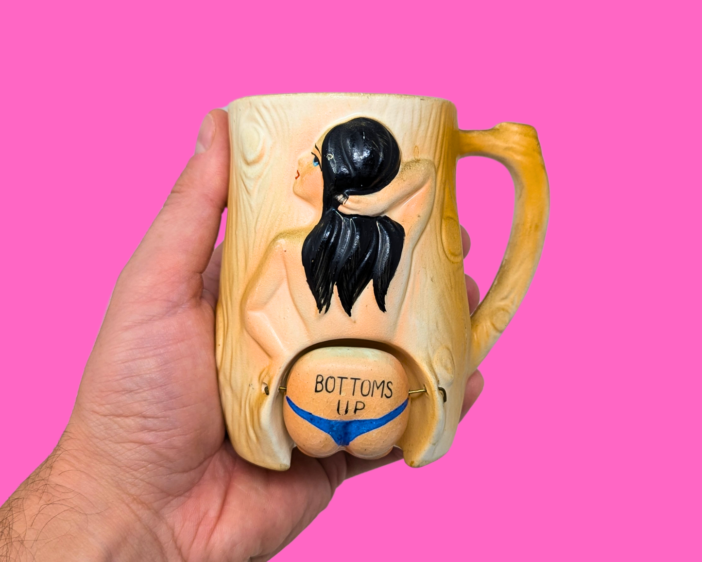 Vintage 1960's Bottom's Up Collectible Mug