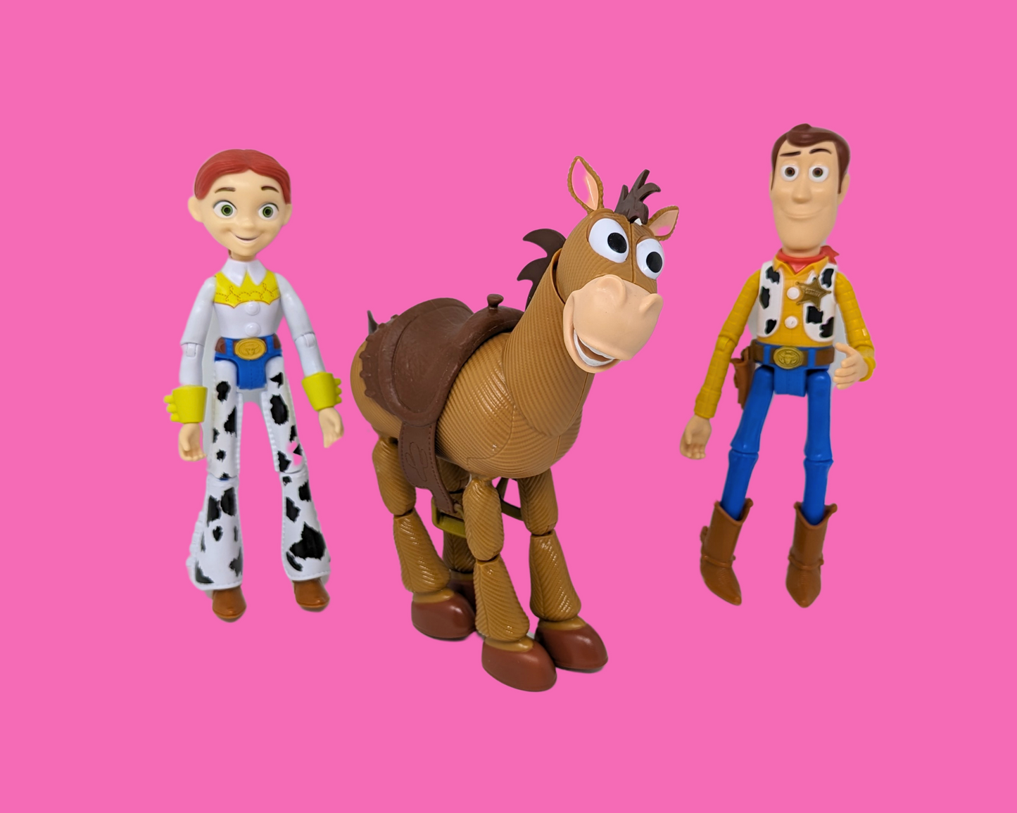 Vintage 1990's Toy Story Woody, Jessie and Bullseye