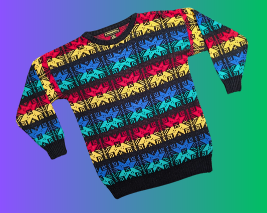 Vintage 1990's Colourful Knitwear Sweater Size M