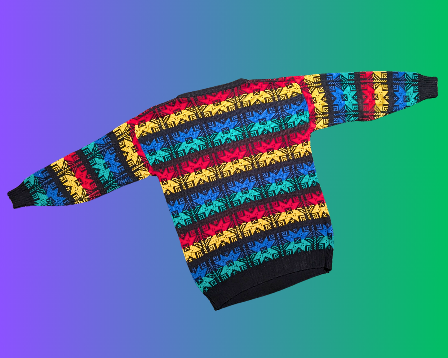 Vintage 1990's Colourful Knitwear Sweater Size M