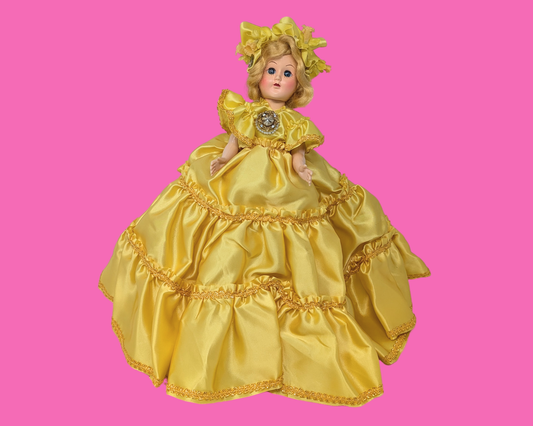 Vintage 1990's Big Yellow Gown Doll