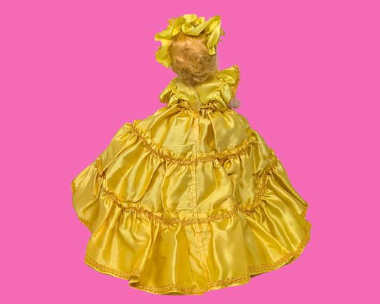 Vintage 1990's Big Yellow Gown Doll