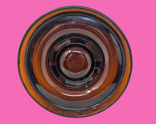 Vintage 1980's Brown Glass Ashtray