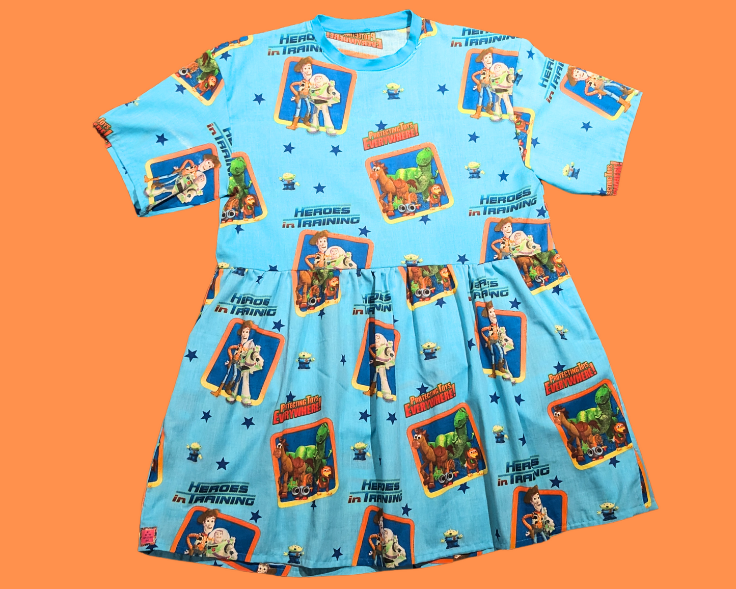 Handmade, Upcycled Pixar Toy Story Curtains Dress Fits S-M-L-XL