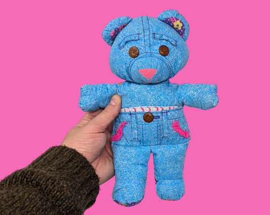 Vintage 1990's Blue Doodle Bear by Doodle Pets