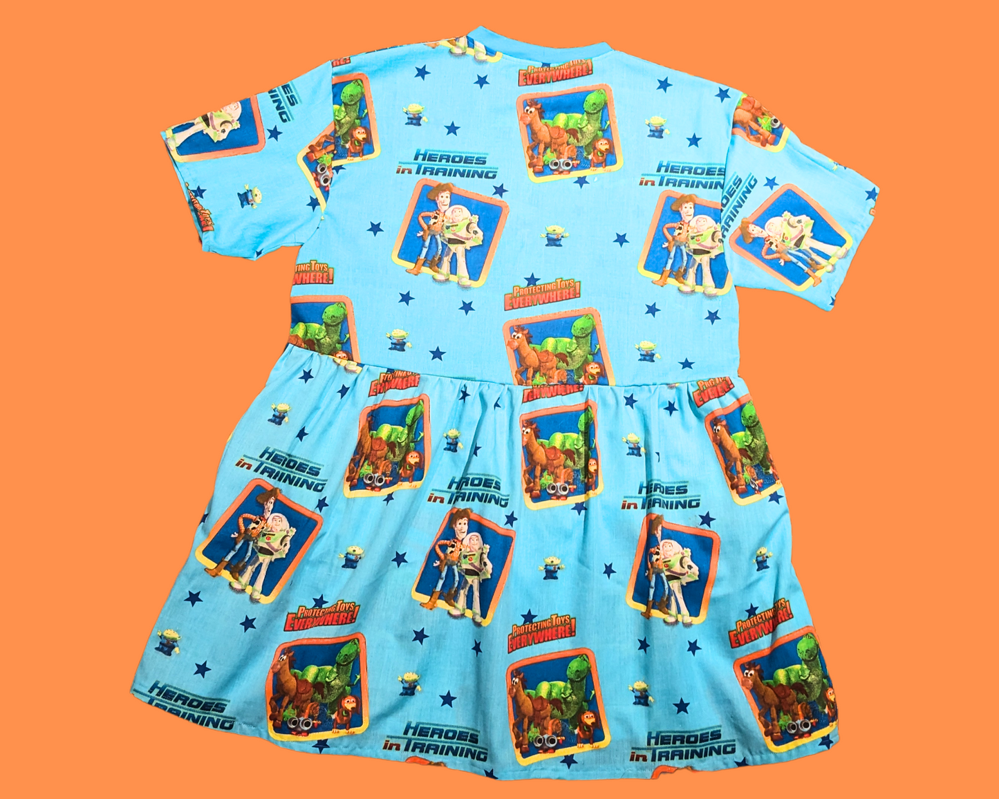 Handmade, Upcycled Pixar Toy Story Curtains Dress Fits S-M-L-XL