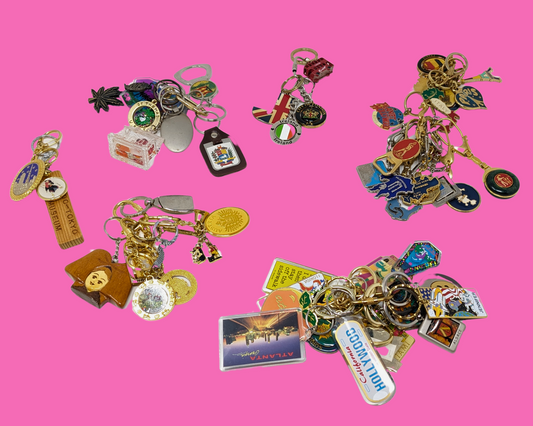 Big Lot of 54 Vintage Keychains from All Over The World