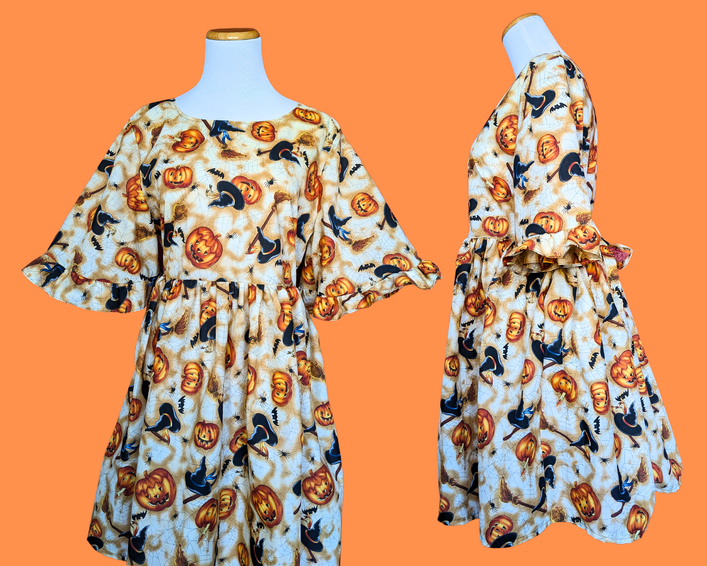 Handmade, Upcycled Halloween Themed Dress Size M