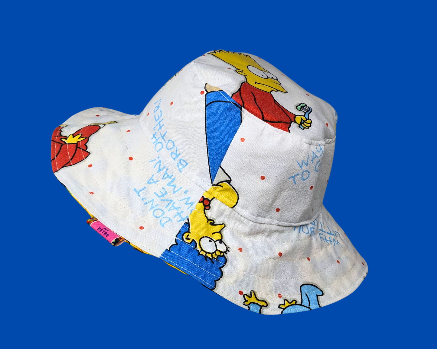 Handmade and Upcycled The Simpsons Bedsheet Reversible Bucket Hat