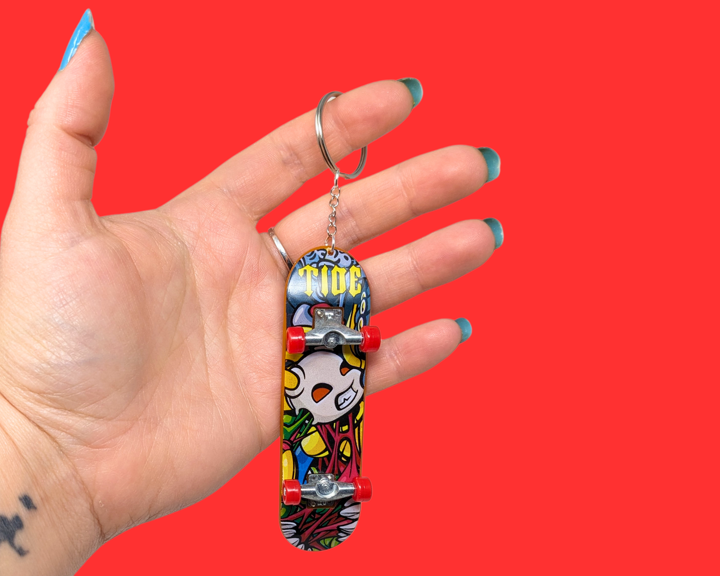 Handmade, Upcycled Skateboard Toy Keychain