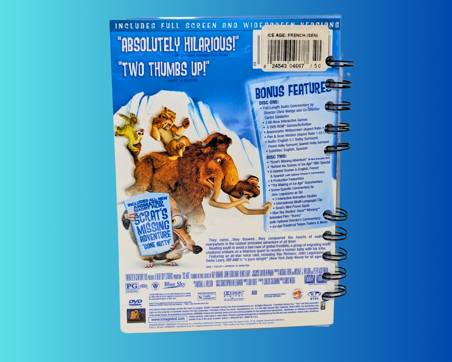 Ice Age DVD Movie Notebook