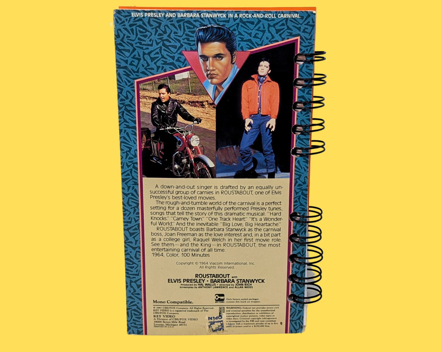 Roustabout VHS Movie Notebook