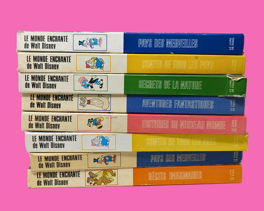 Vintage 1980's Walt Disney French Books Lot of 8