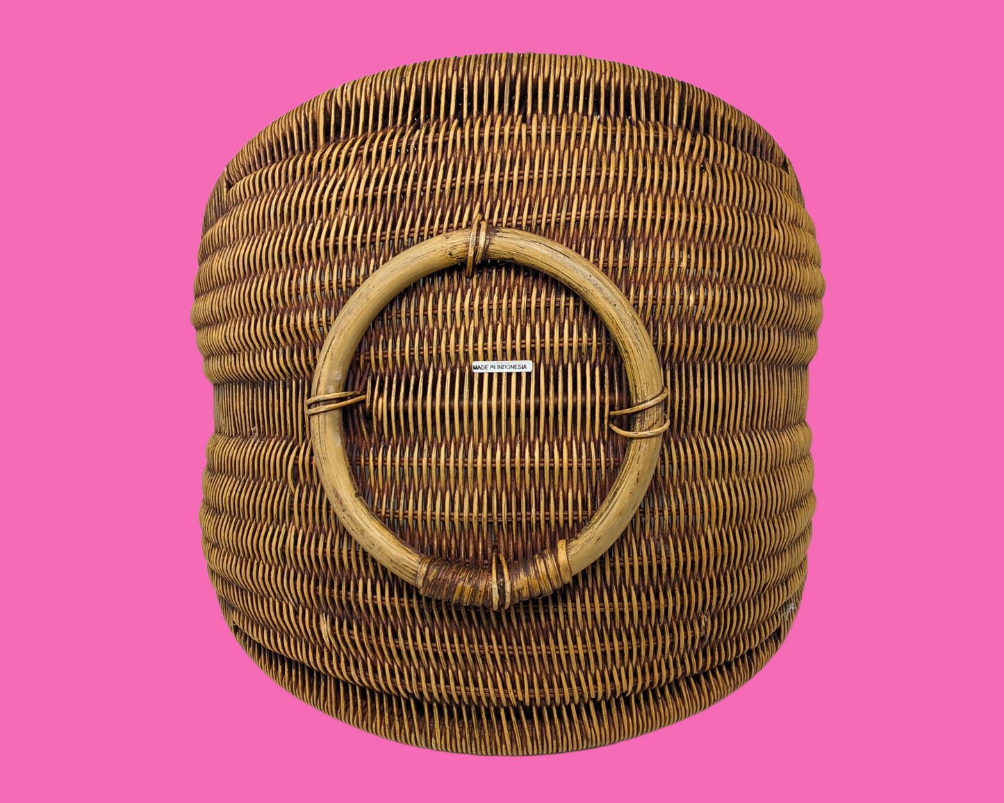 Vintage 1990's Big Wicker Basket Made in Indonesia