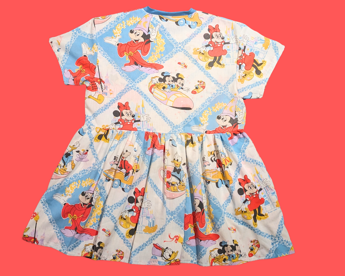 Handmade, Upcycled Walt Disney's Vintage 1980's Fantasia Bedsheet Dress Fits S-M-L-XL