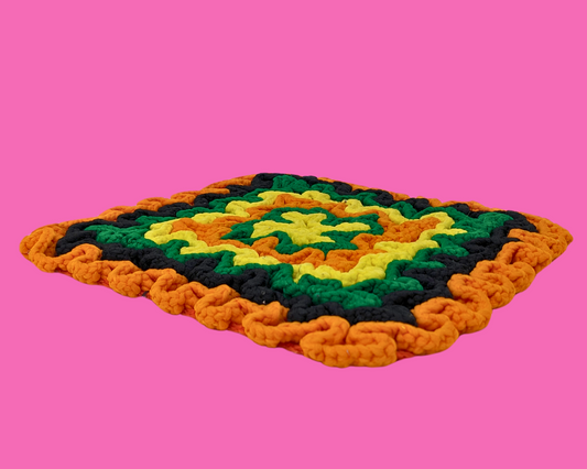 Vintage 1980's Groovy Crochet Doily