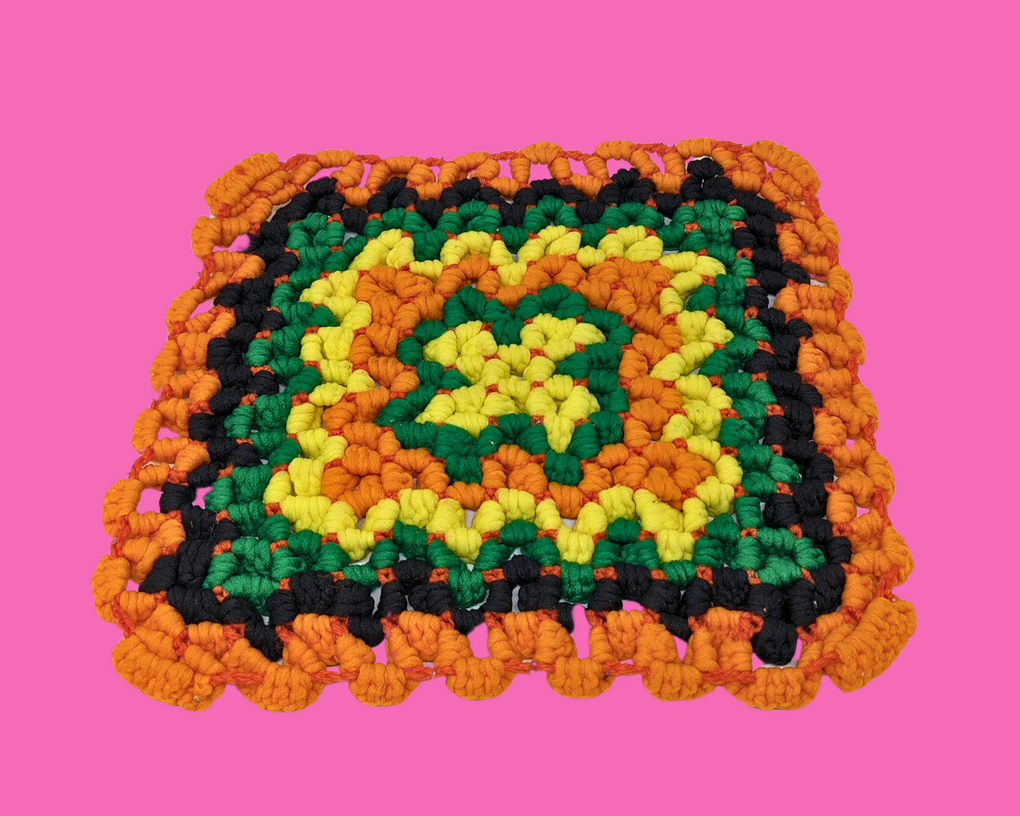 Vintage 1980's Groovy Crochet Doily