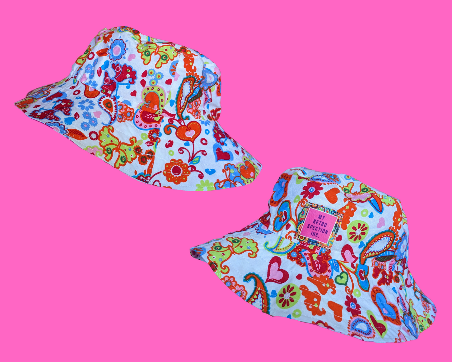 Hello Kitty Reversible Bucket Hats For Adults Made from Vintage