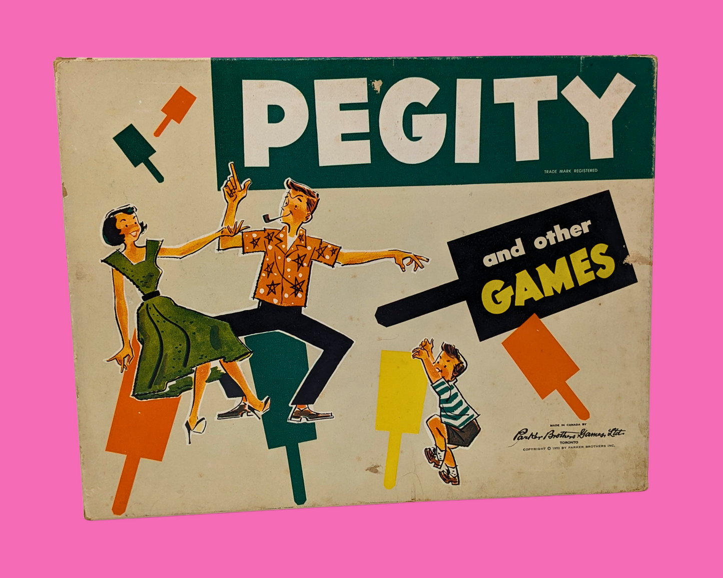 Vintage 1950's Pegity Board Game