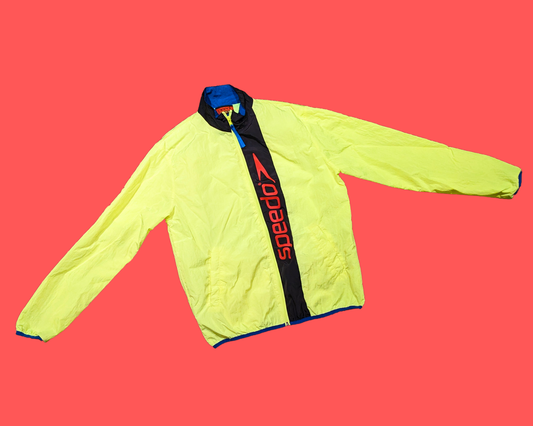 Y2K Yellow Speedo Windbreaker Jacket Size M