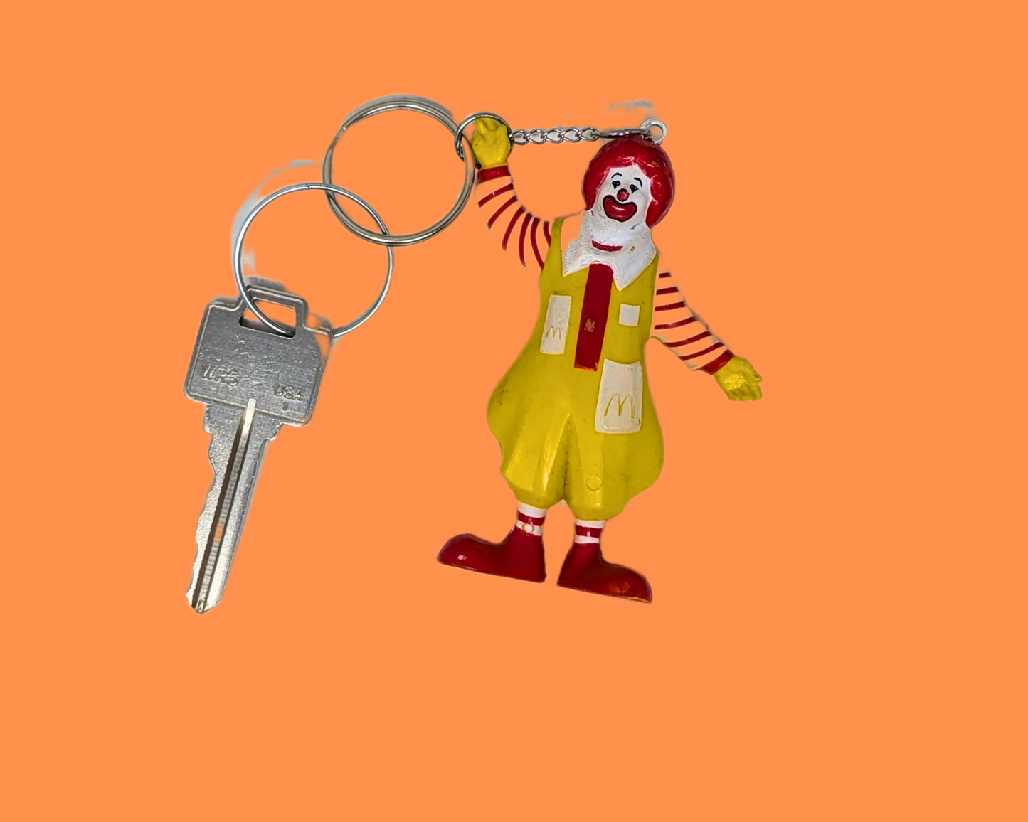 Handmade, Upcycled Ronald McDonald Toy Keychain