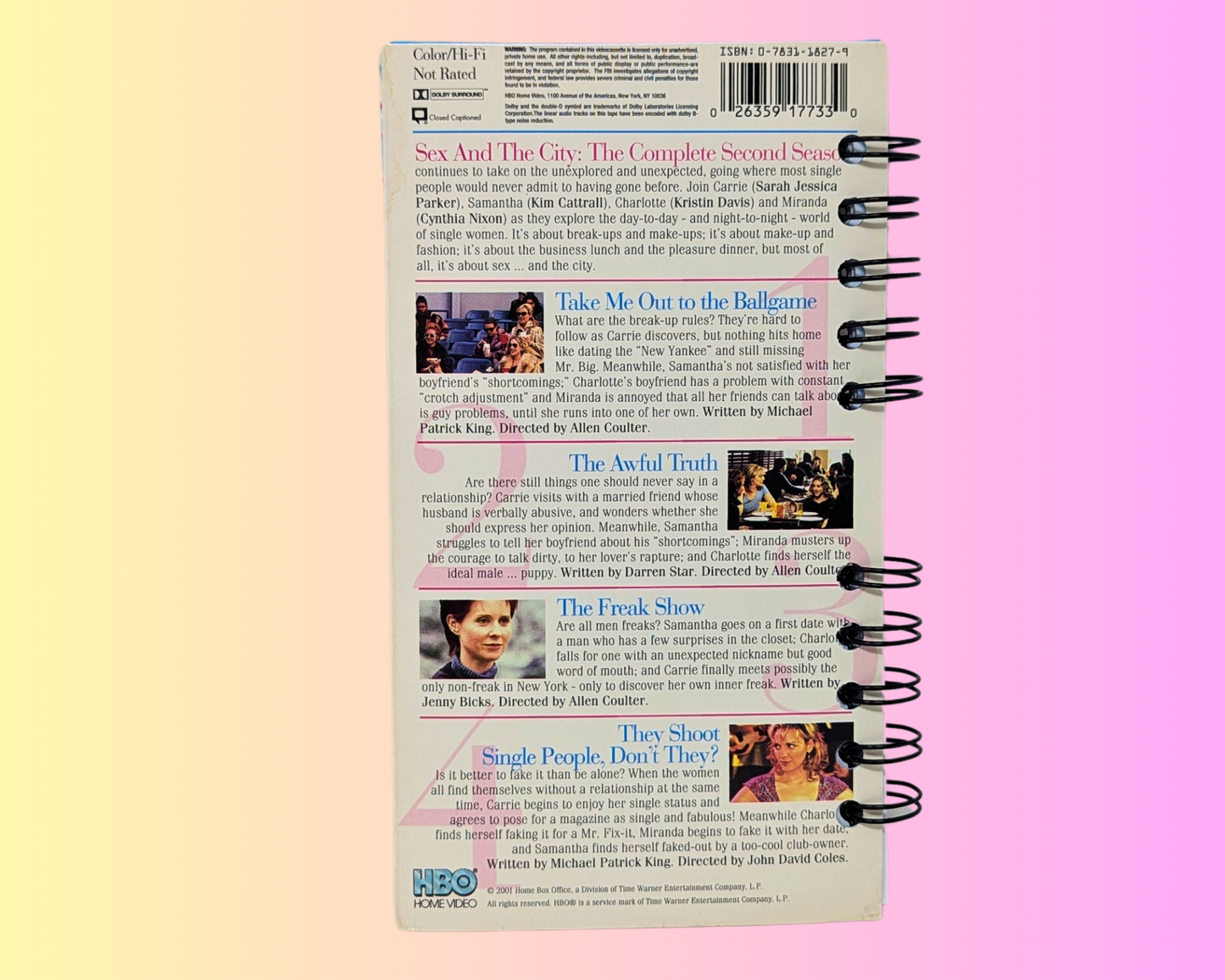 Sex and the City Season 2 Volume 3 VHS Movie Notebook