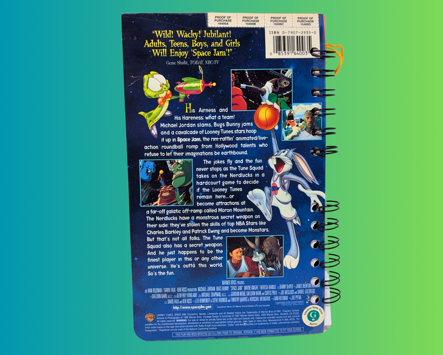 Space Jam VHS Movie Notebook