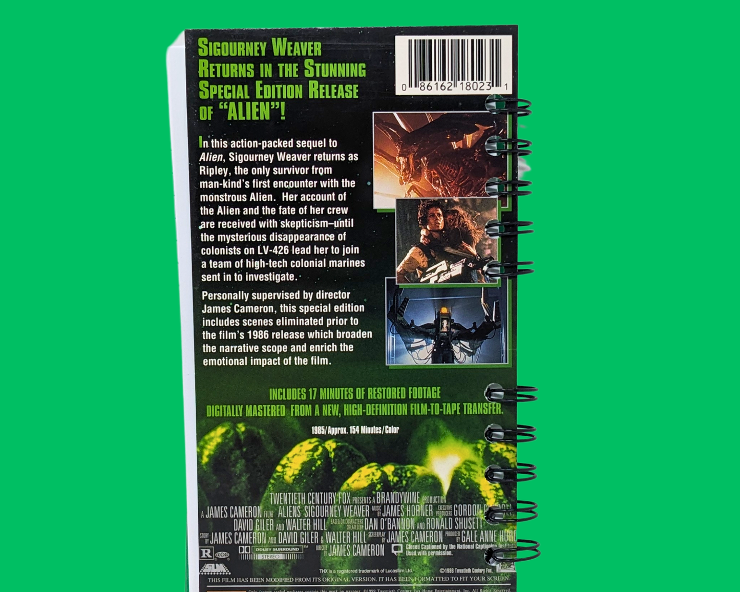 Aliens VHS Movie Notebook