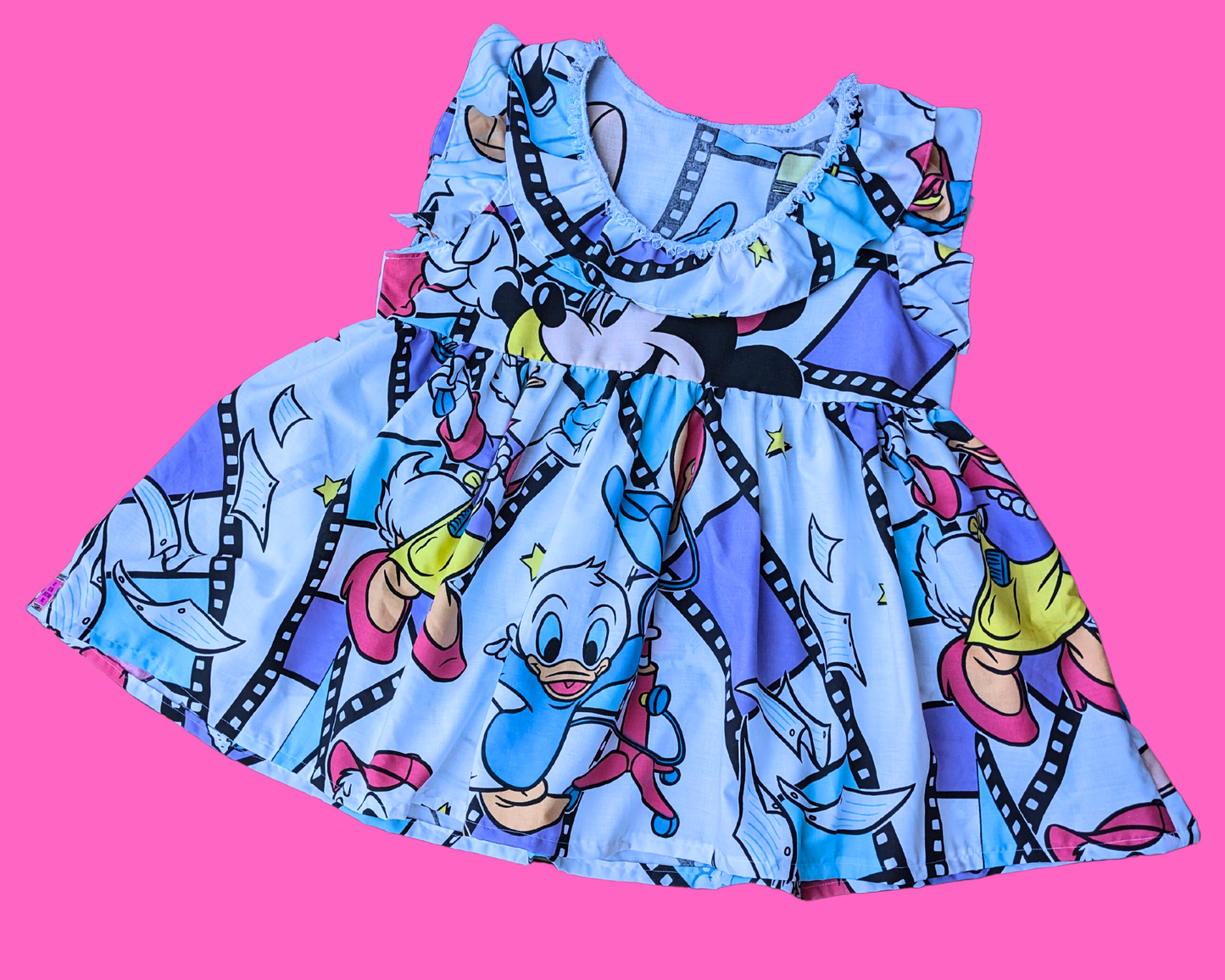 Handmade, Upcycled Disney Mickey Mouse and The Gang Dress Fits L-XL