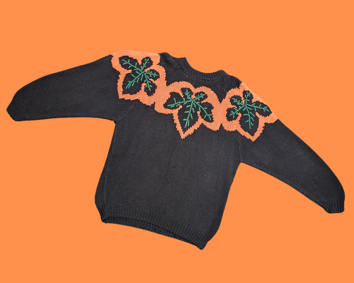 Vintage 1990's Autumn Leaves Knit Sweater Size XL