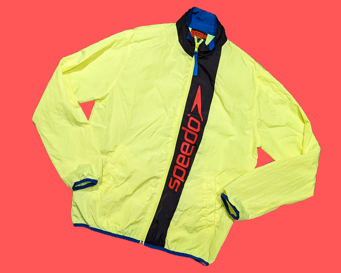 Y2K Yellow Speedo Windbreaker Jacket Size M