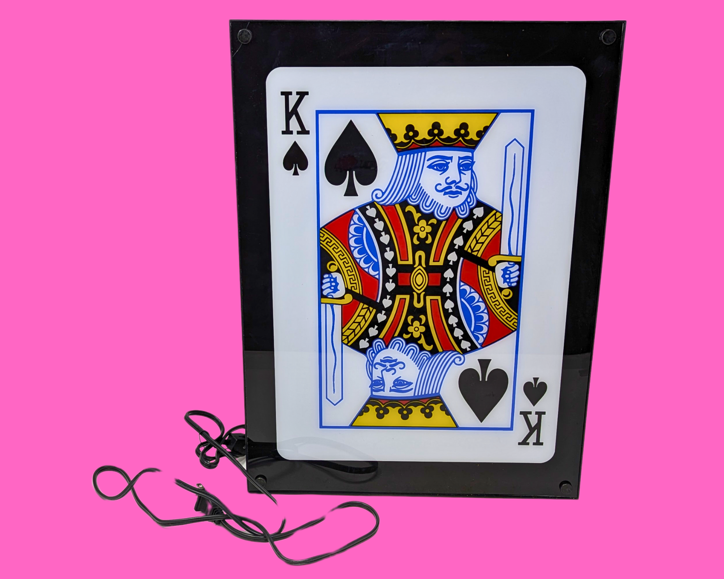 Big Neon Light Framed Box the King of Spades