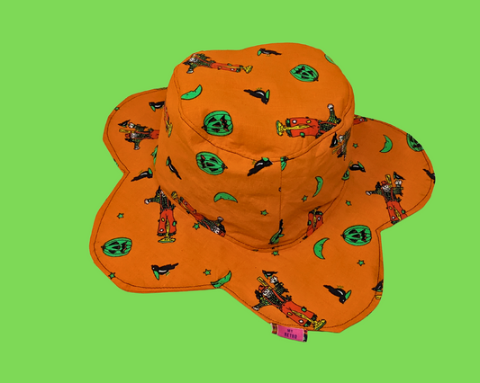 Halloween Reversible, Flower Shaped Bucket Hat