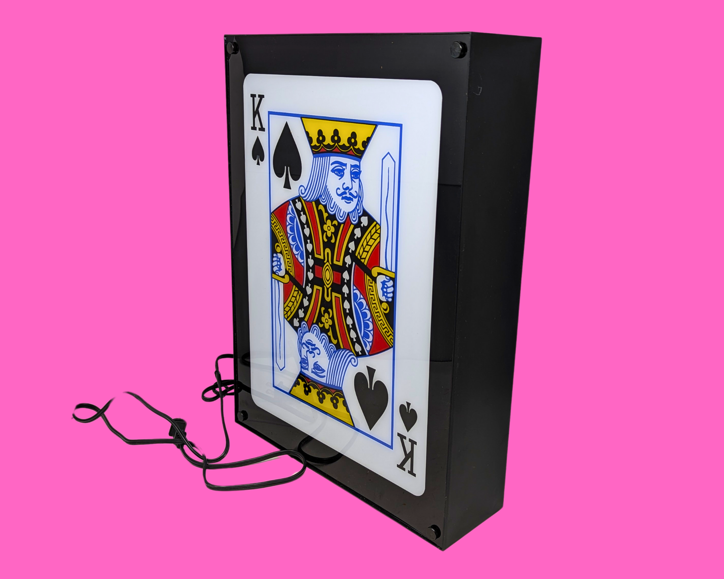 Big Neon Light Framed Box the King of Spades