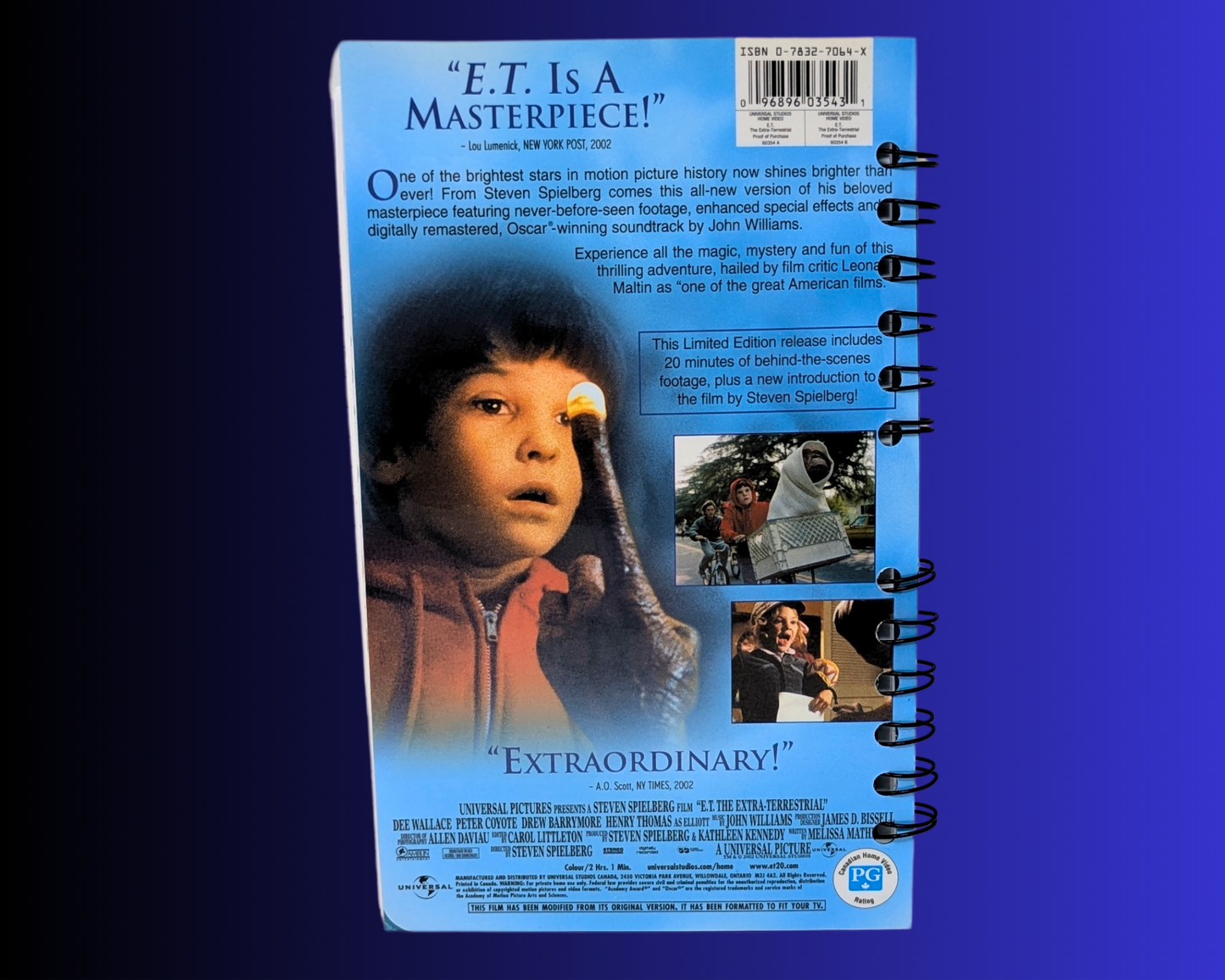 E.T The Extra Terrestrial VHS Movie Notebook