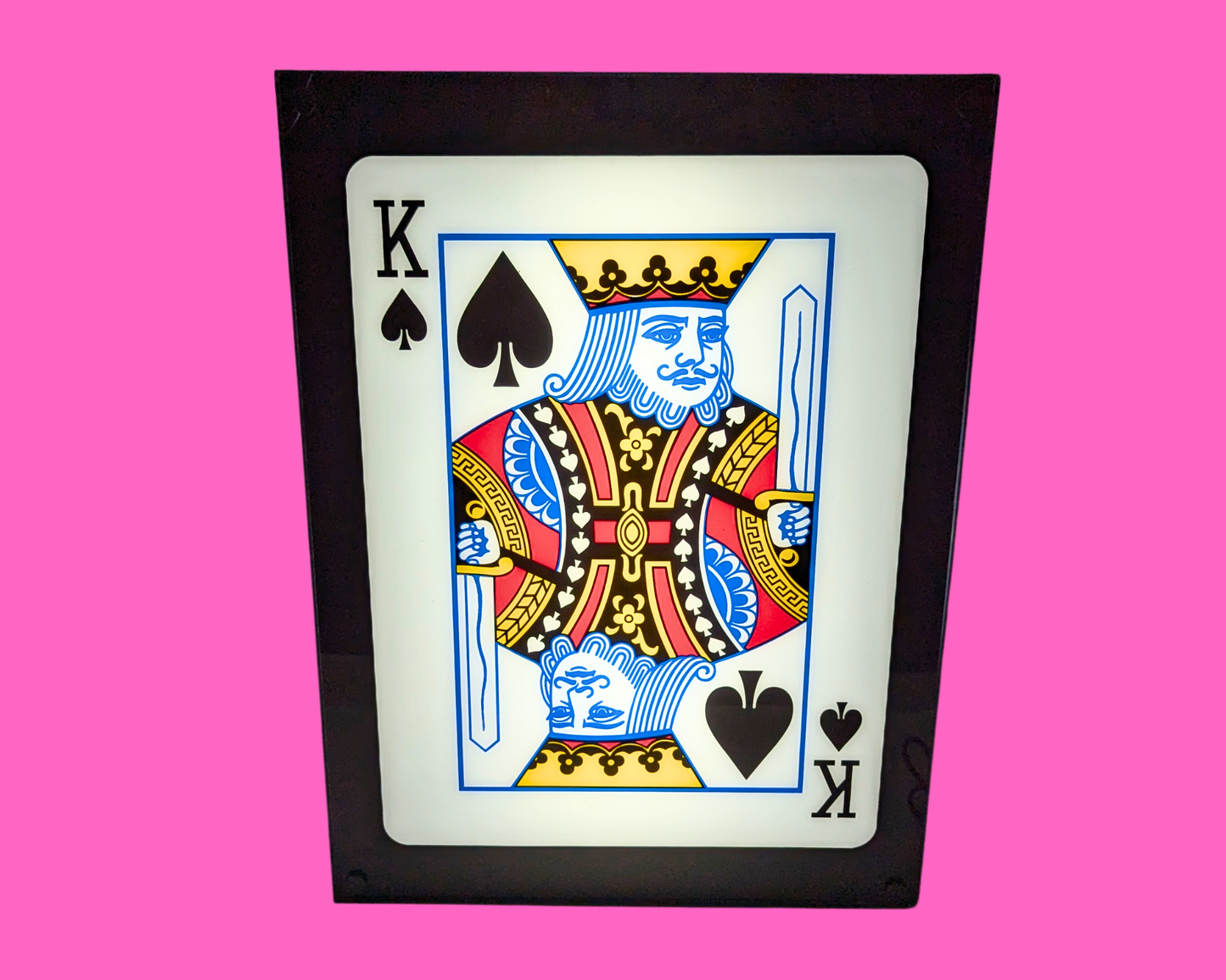 Big Neon Light Framed Box the King of Spades