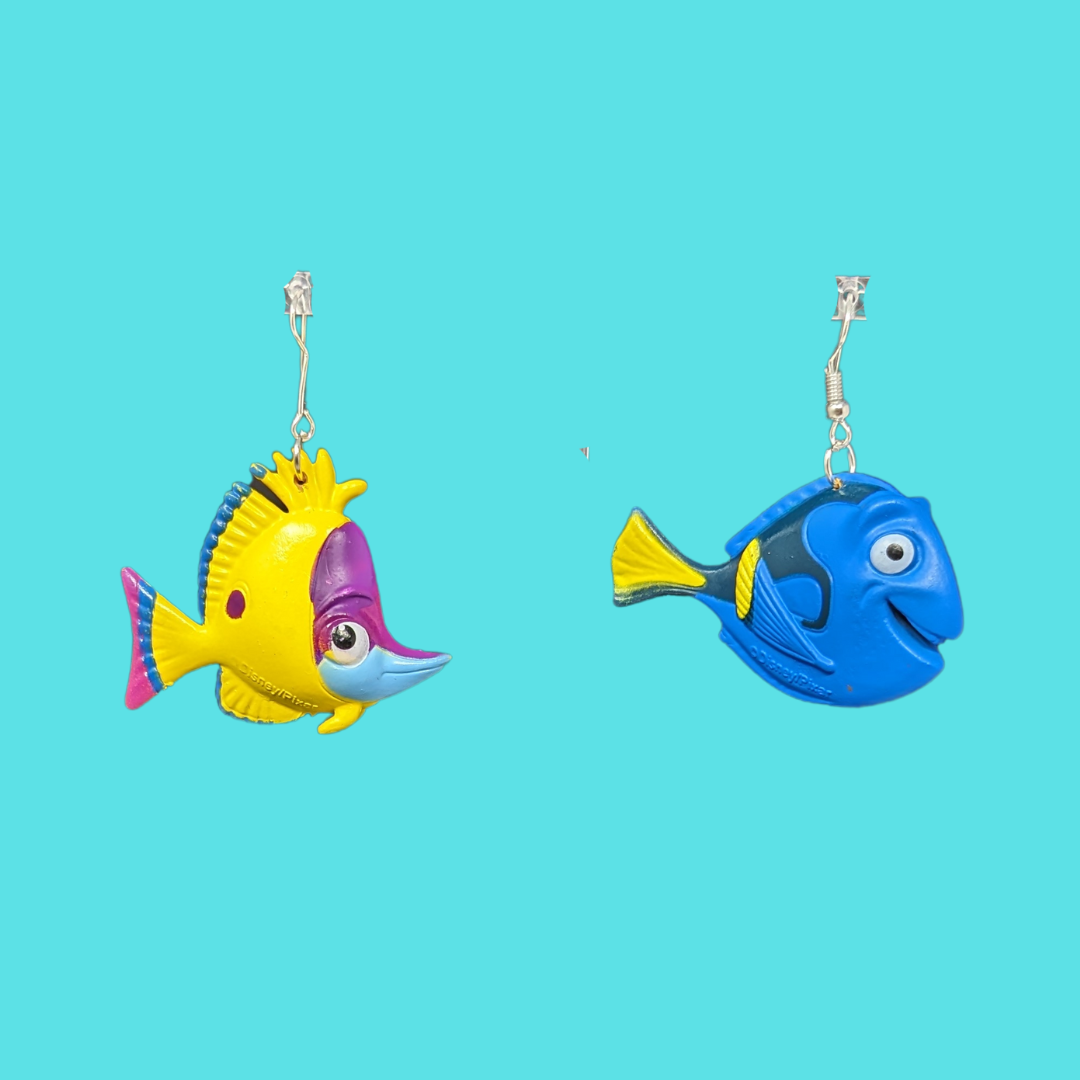 Handmade, Upcycled Finding Nemo's Ted and Dory Earrings